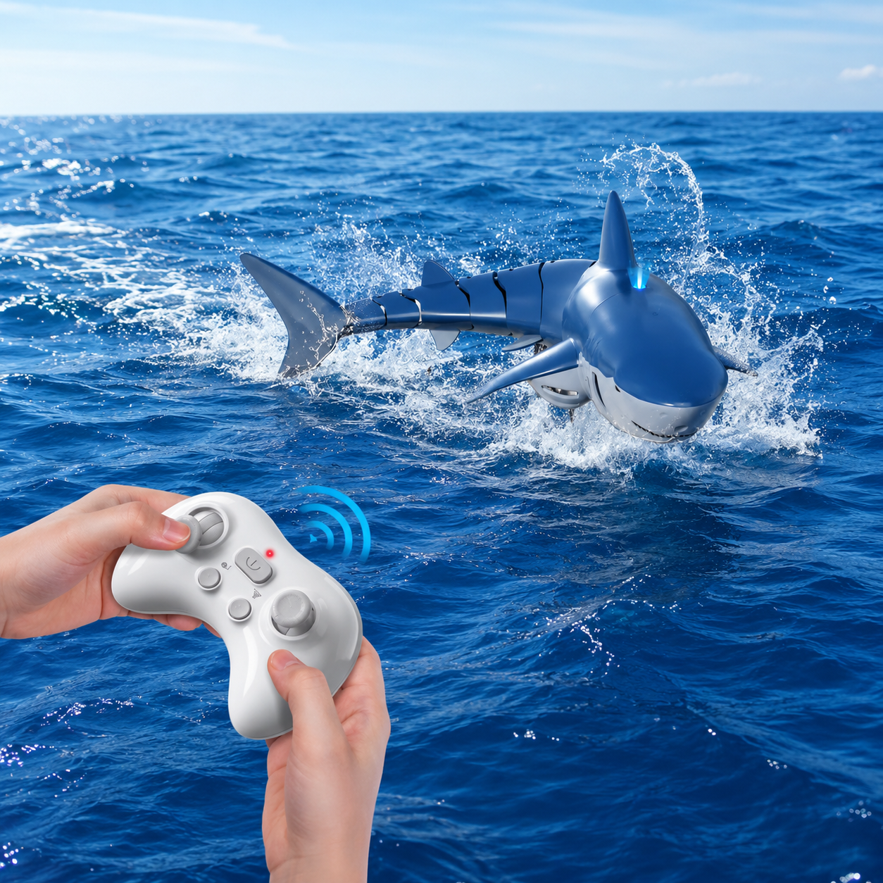🦈🌊 Rekin Zdalnie Sterowany RC – Realistyczna Zabawka do Wody z Pilotem 🎮⚡