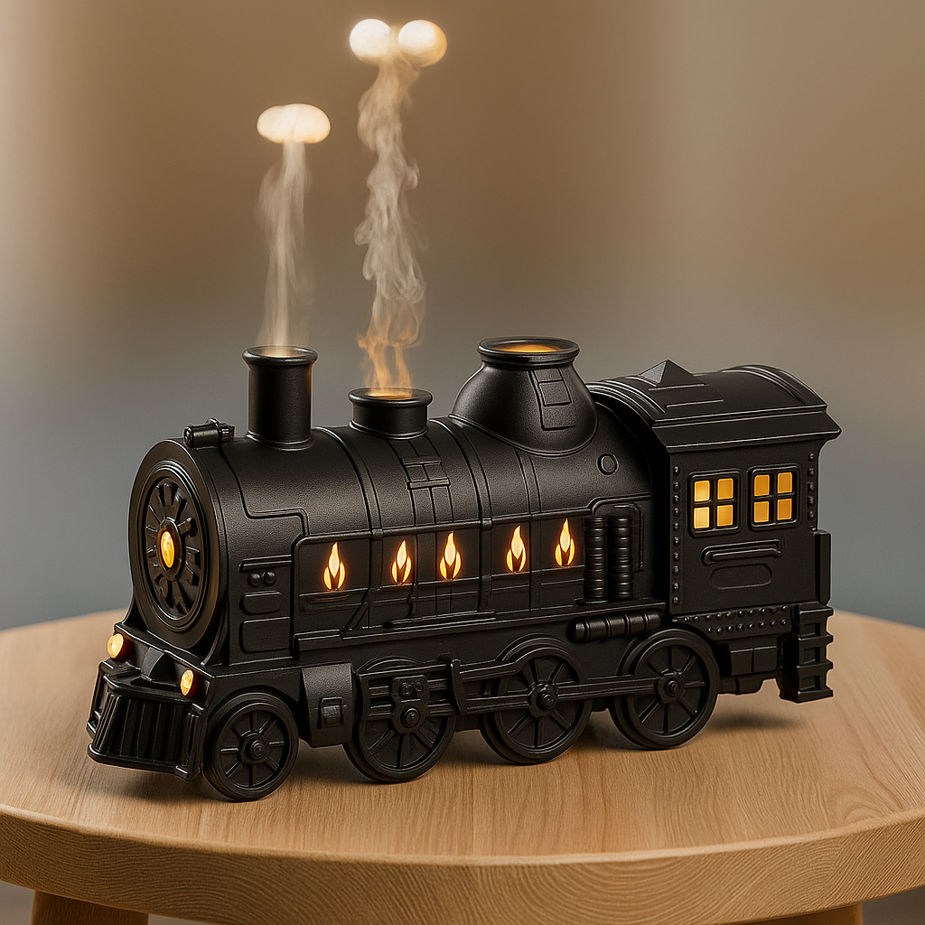 🚂 Dyfuzor aromatów „Lokomotywa” 💨 z efektem dymu i światłem LED 💡