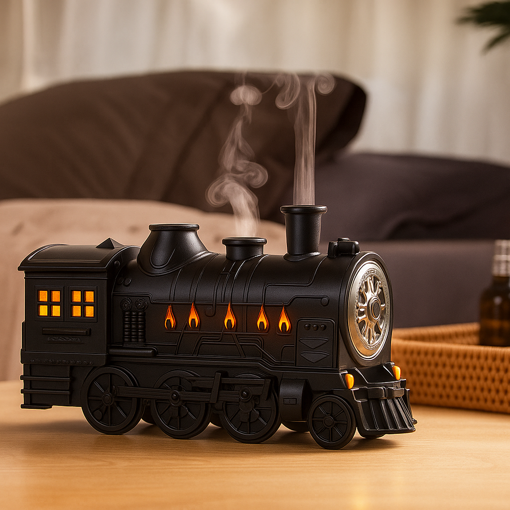 🚂 Dyfuzor aromatów „Lokomotywa” 💨 z efektem dymu i światłem LED 💡