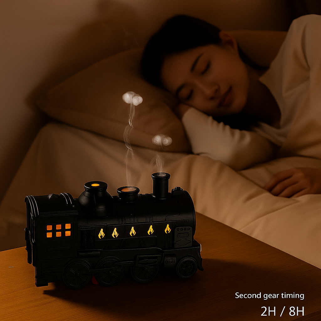 🚂 Dyfuzor aromatów „Lokomotywa” 💨 z efektem dymu i światłem LED 💡